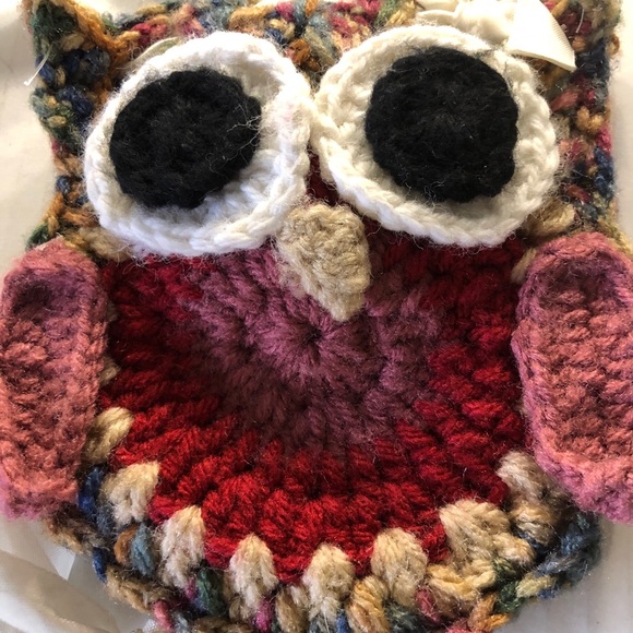 Hand Crochet Knit Owl Mini Cell Phone Purse - Picture 3 of 8